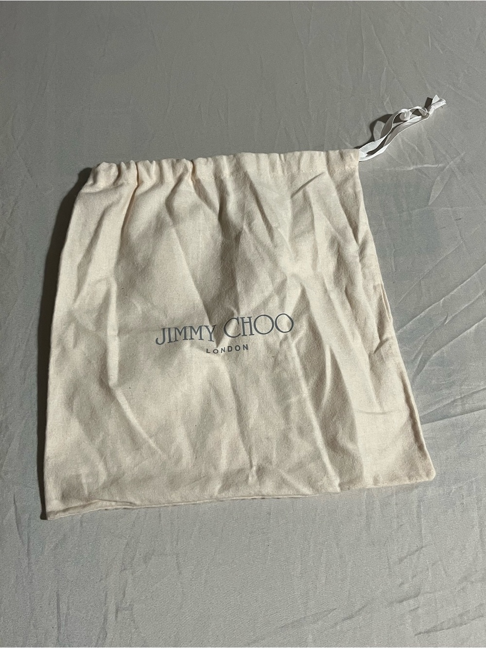 Jimmy Choo Cream Canvas Logo Dust Bag